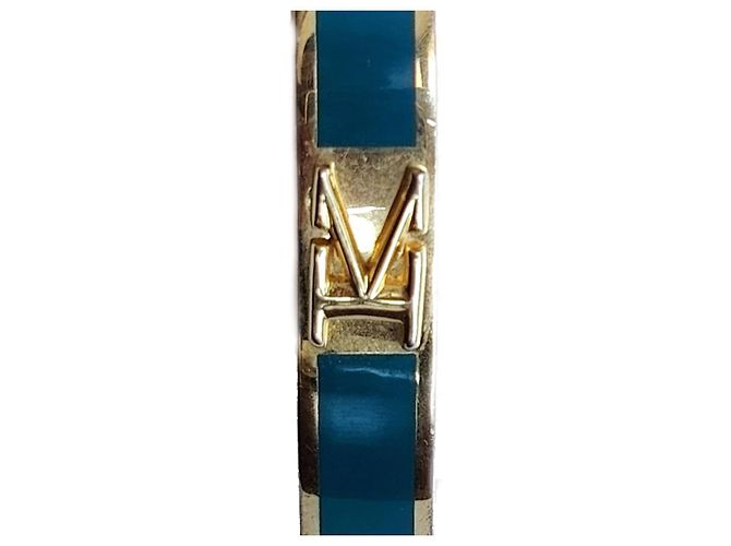 Bracciale rigido Michael Kors MK Logo smalto ottanio D'oro - vista 7
