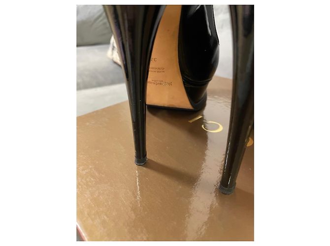 Yves Saint Laurent Mary Jane Plateau Vernice Nera - vista 6