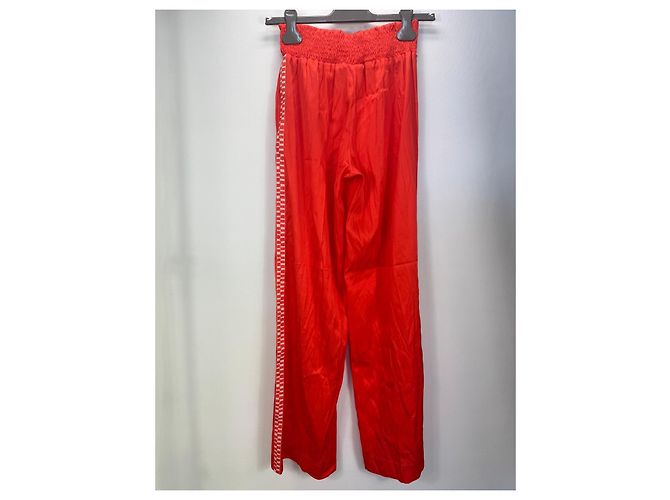 Franck Namani Pantalones de seda roja - vista 2