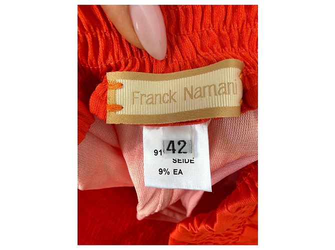 Franck Namani Pantalones de seda roja - vista 3