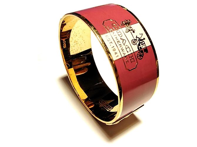 Coach Bracciale Smalto Ampio Polsino Viola e Oro Porpora - vista 2