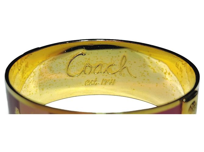 Coach Bracciale Smalto Ampio Polsino Viola e Oro Porpora - vista 3