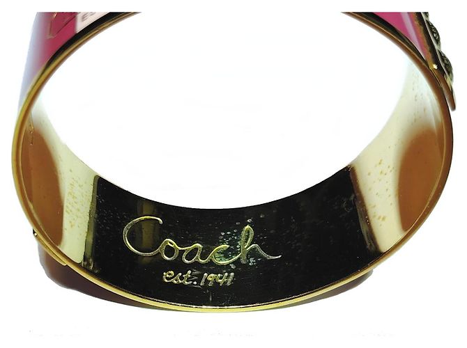 Coach Bracciale Smalto Ampio Polsino Viola e Oro Porpora - vista 4