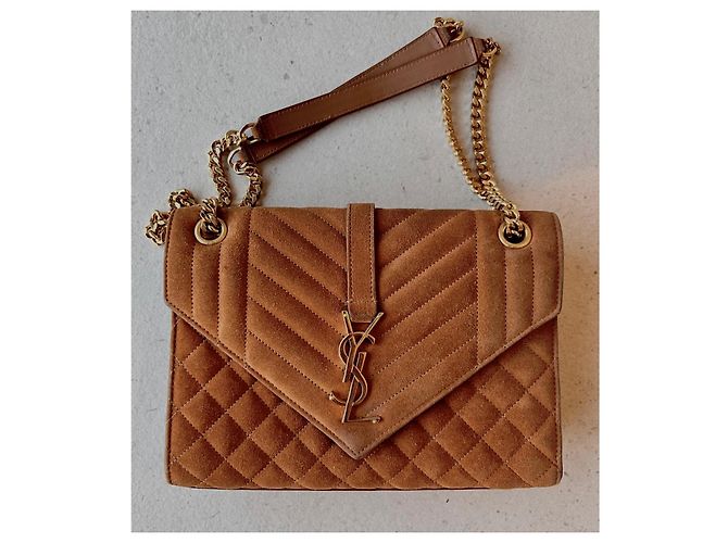 Borsa Saint Laurent in scamosciato marrone - vista 2