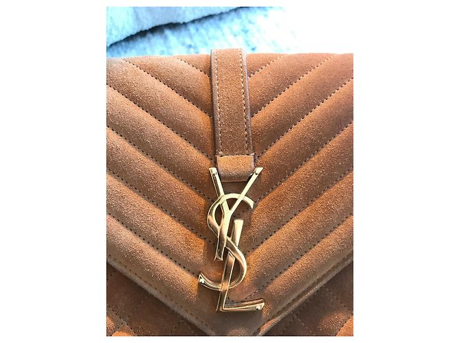 Borsa Saint Laurent in scamosciato marrone - vista 4