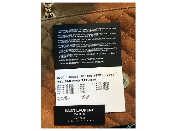 Borsa Saint Laurent in scamosciato marrone - vista 7