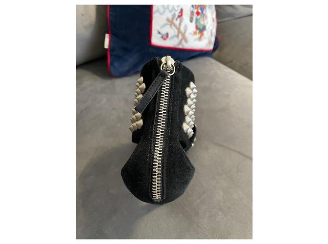 Balmain x Giuseppe Zanotti Sandali con tacco in scamosciato nero con borchie - vista 6