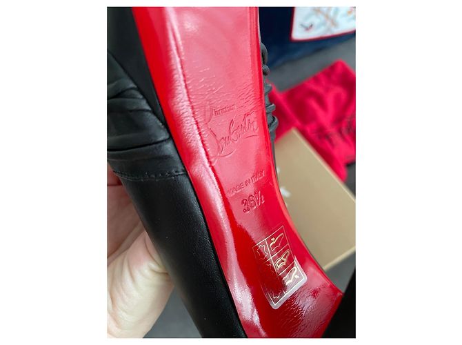 Christian Louboutin Décolleté Platform Peep-Toe Pelle Nera Nero - vista 6