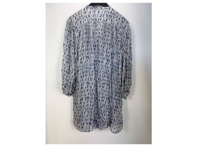 Isabel Marant Etoile Isabel Marant Étoile Abito Silorion in Viscosa Bianco Blu - vista 4