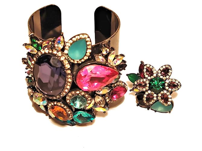 Erickson Beamon Rocks Statement Set Armreif und Ring Multicolour Mehrfarben - Ansicht 3