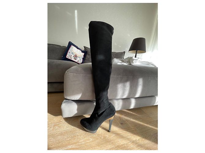 Stella Mc Cartney Stella McCartney Botas Over-the-Knee Ante Negro - vista 5