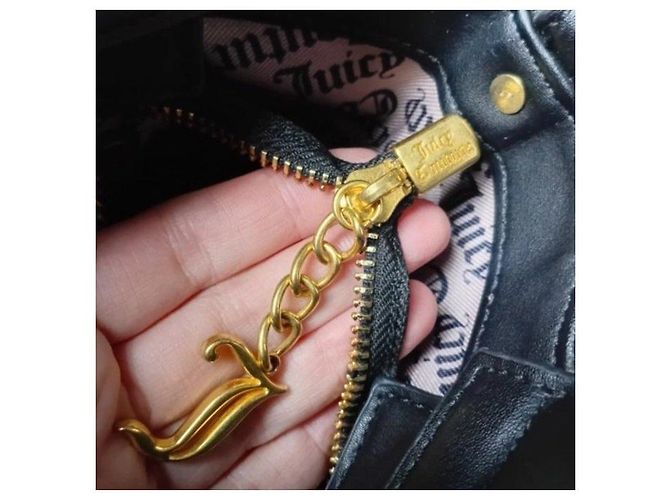 Juicy Couture Borsa in pelle nera con catena Nero - vista 6