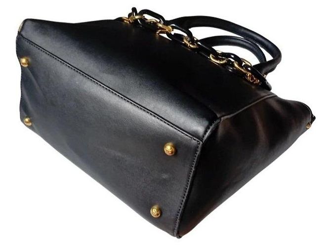 Juicy Couture Borsa in pelle nera con catena Nero - vista 7