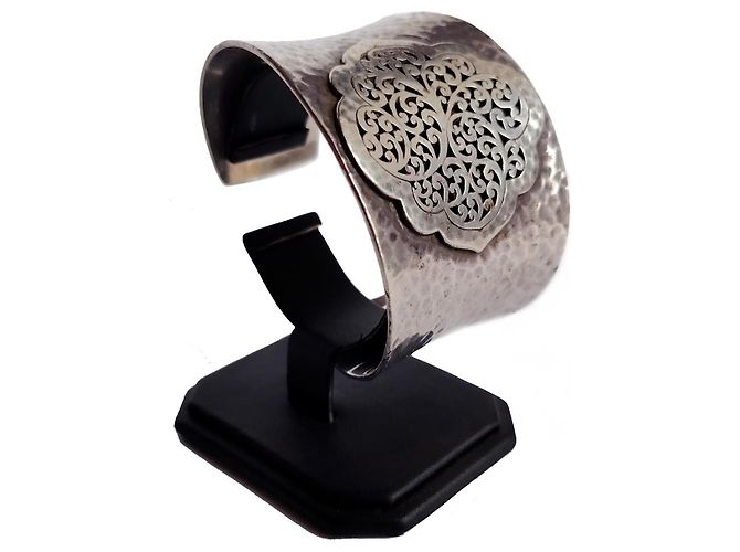 Autre Marque Lois Hill Bracciale Rigido Argento 925 Martellato - vista 2