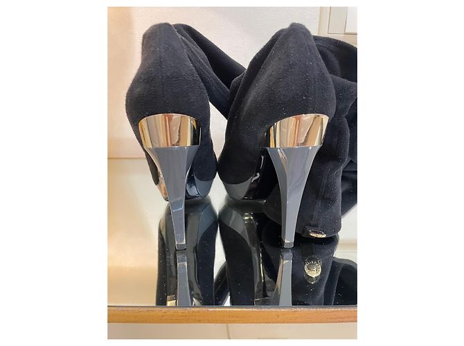 Stella Mc Cartney Stella McCartney Stivali cuissardes in camoscio nero - vista 9