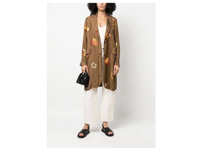 Autre Marque Uma Wang Corey Coat Fruit Print Viscose Blend Jacket Brown Multiple colors - view 5