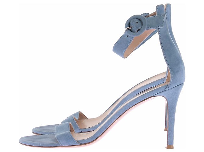 Gianvito Rossi Sandali in scamosciato blu - vista 2