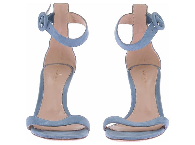 Gianvito Rossi Sandali in scamosciato blu - vista 3
