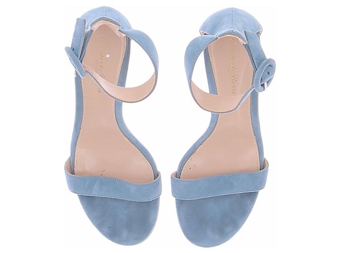 Gianvito Rossi Sandali in scamosciato blu - vista 4