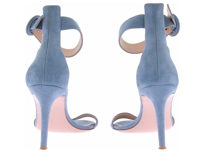 Gianvito Rossi Sandali in scamosciato blu - vista 7