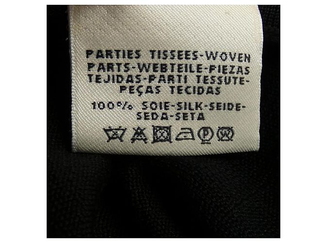 Hermès Abito in seta twill e rayon Hermes 38 Nero - vista 3