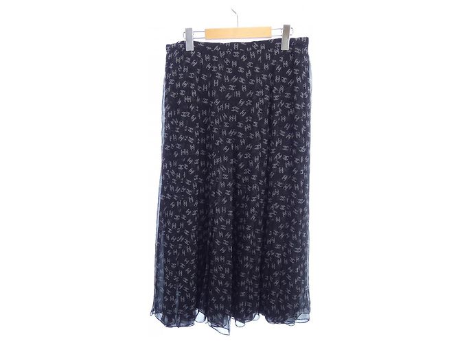 Timeless Gonna in seta Chanel Marrone Nero - vista 2