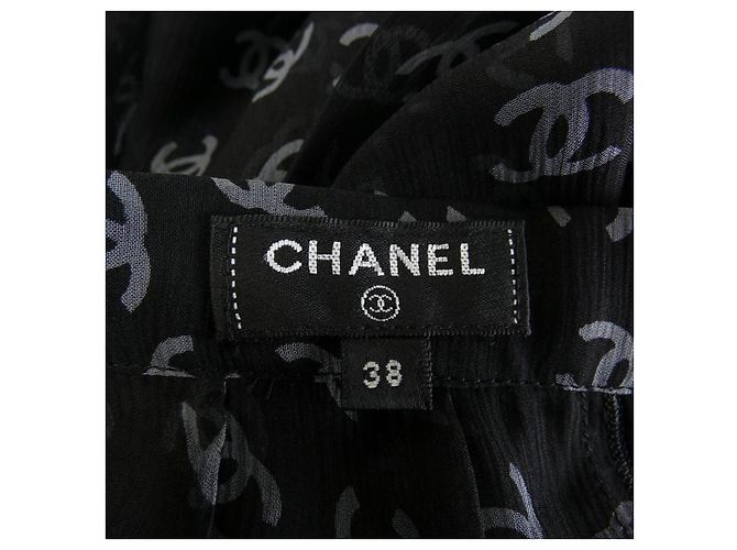 Timeless Gonna in seta Chanel Marrone Nero - vista 5