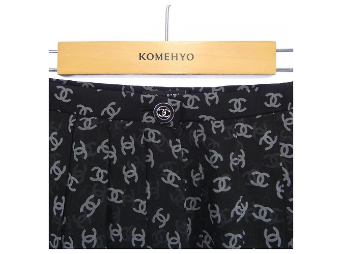 Timeless Gonna in seta Chanel Marrone Nero - vista 6
