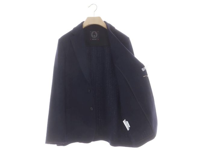 Autre Marque T-JACKET Chaqueta casual de lana y nylon con espiga Azul Azul marino - vista 4