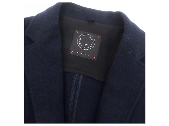 Autre Marque T-JACKET Chaqueta casual de lana y nylon con espiga Azul Azul marino - vista 5