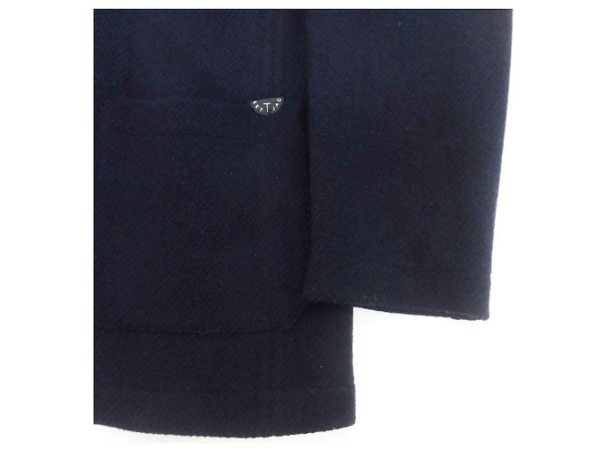 Autre Marque T-JACKET Chaqueta casual de lana y nylon con espiga Azul Azul marino - vista 6