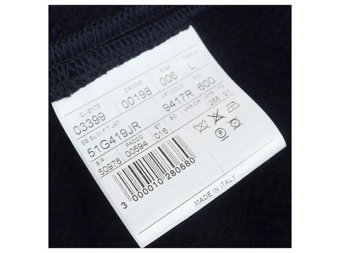 Autre Marque T-JACKET Chaqueta casual de lana y nylon con espiga Azul Azul marino - vista 8