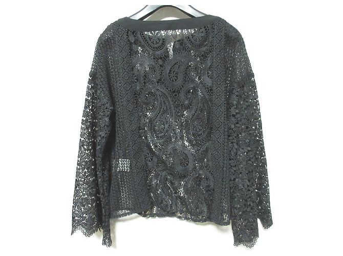 Autre Marque Top con apliques de encaje GRACE CONTINENTAL Negro - vista 2