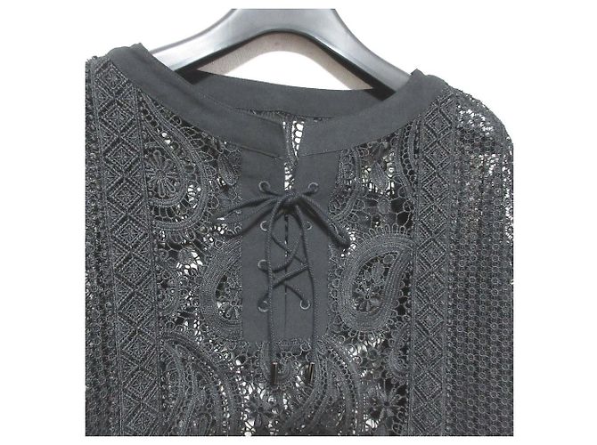 Autre Marque Top con apliques de encaje GRACE CONTINENTAL Negro - vista 4