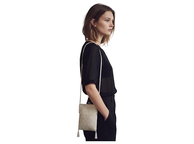 Autre Marque Olga Berg Clutch con perline e nappe Bianco - vista 2