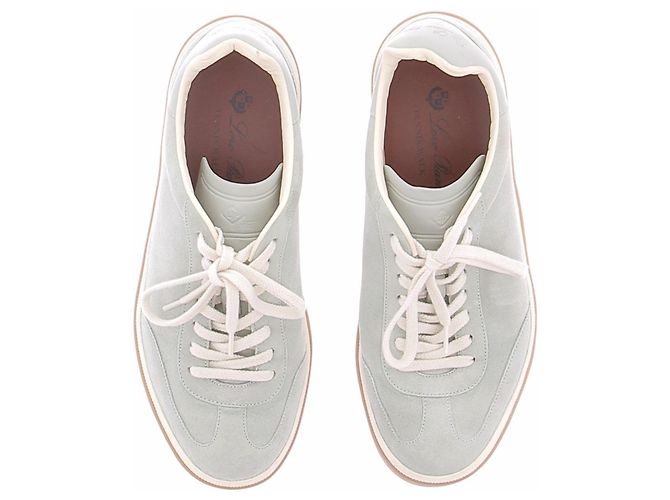 Loro Piana Sneakers "Tennis Walk" blu in scamosciato - vista 4