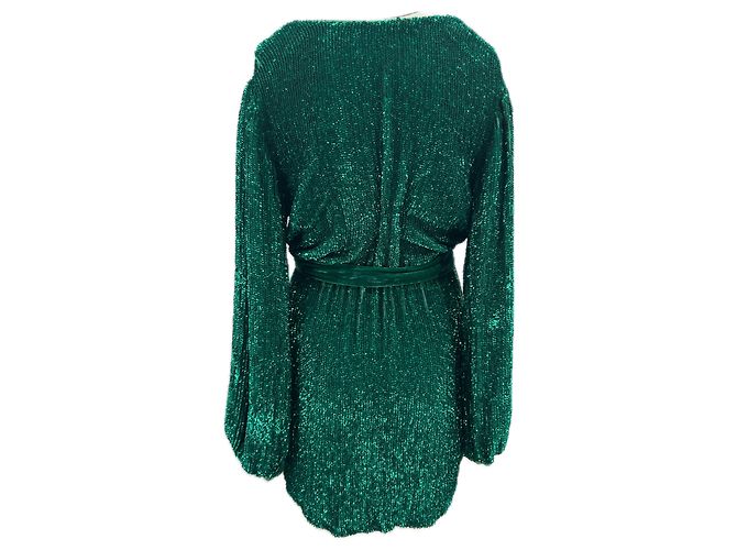 Retrofête Mini robe à sequins vertes - view 2