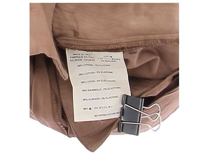Short Bermuda Prada camel en coton - vue 5