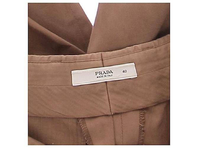 Short Bermuda Prada camel en coton - vue 6