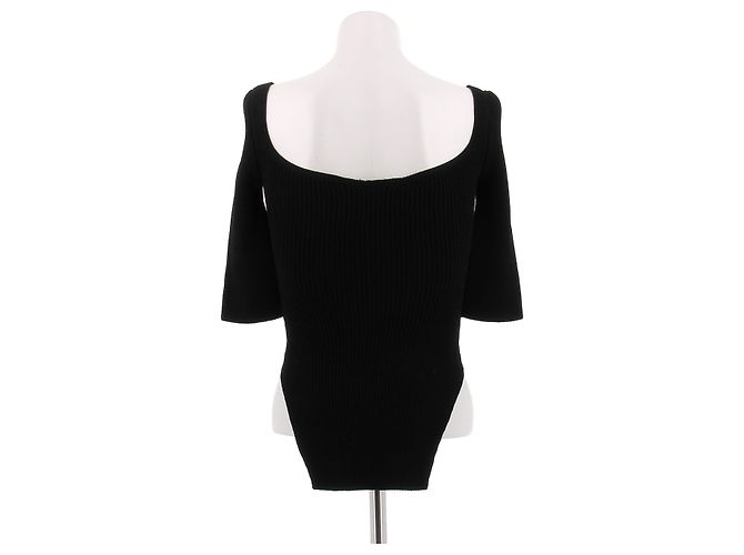 Khaite Body nero a maniche corte - vista 2