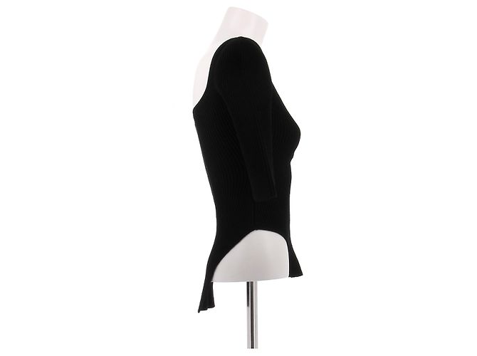 Khaite Body nero a maniche corte - vista 3