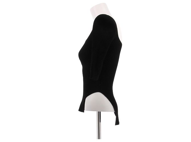 Khaite Body nero a maniche corte - vista 4