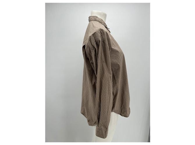 Autre Marque Camisa de cuadros AIAYU de algodón marrón Castaño - vista 3