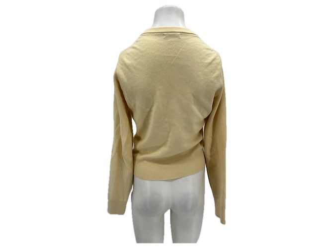 Jersey de lana con cuello en V amarillo Massimo Dutti - vista 2