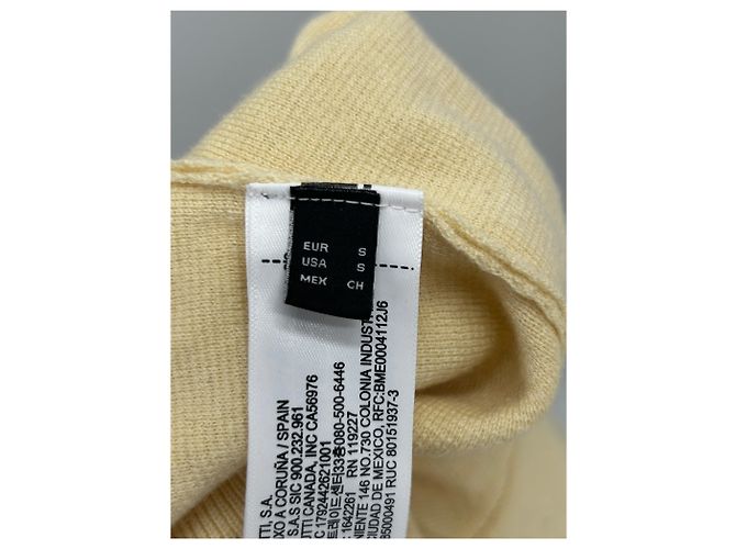 Jersey de lana con cuello en V amarillo Massimo Dutti - vista 5