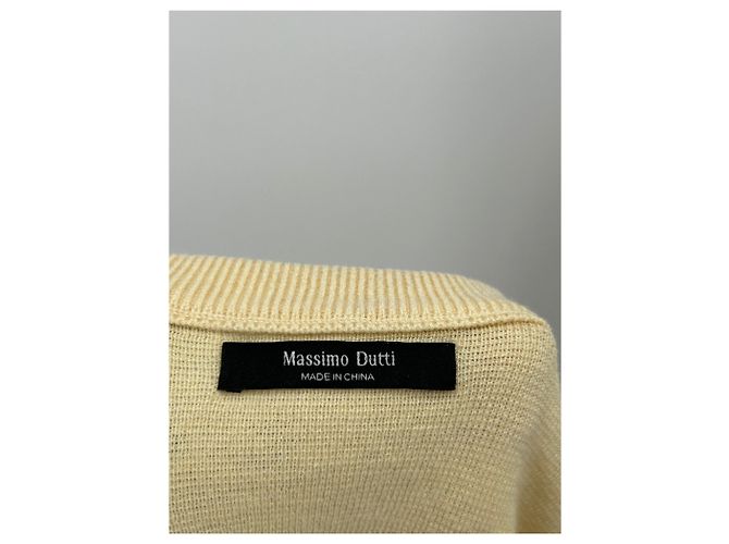 Jersey de lana con cuello en V amarillo Massimo Dutti - vista 7