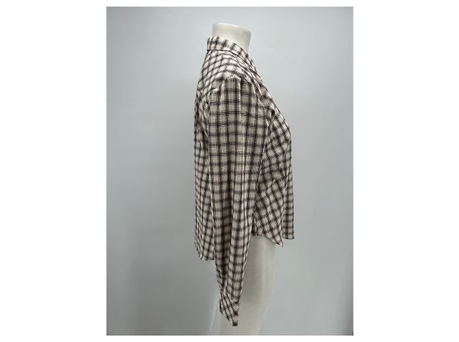 Camisa xadrez Baum und Pferdgarten de algodão marrom Tamanho 36 - vista 3
