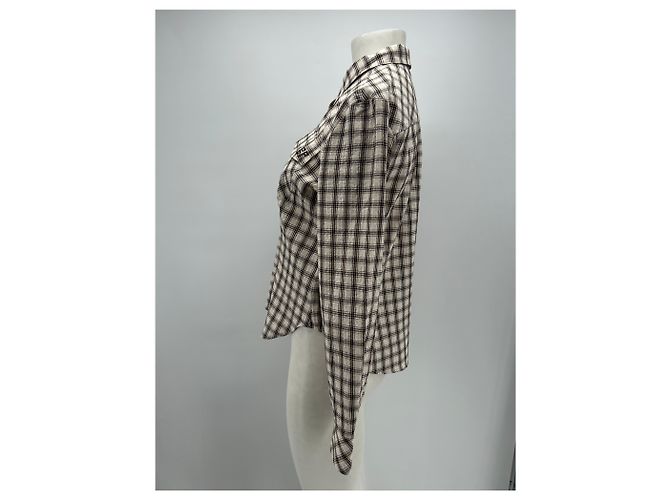 Camisa xadrez Baum und Pferdgarten de algodão marrom Tamanho 36 - vista 4
