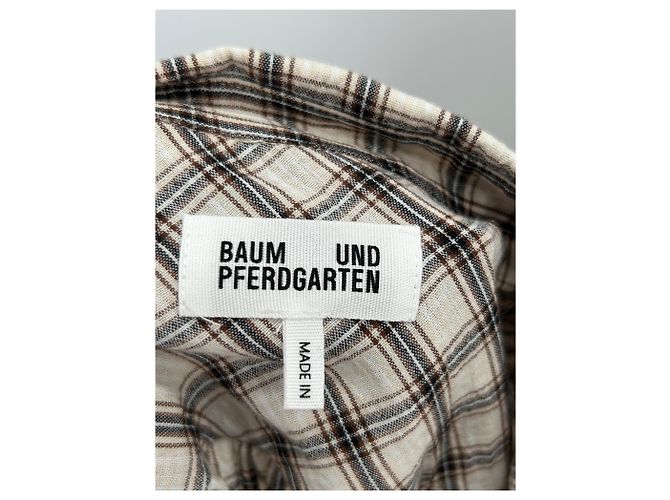 Camisa xadrez Baum und Pferdgarten de algodão marrom Tamanho 36 - vista 5