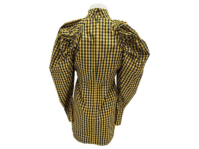Rotate Karo Kleid Gelb aus Polyester Größe 36 - Ansicht 2